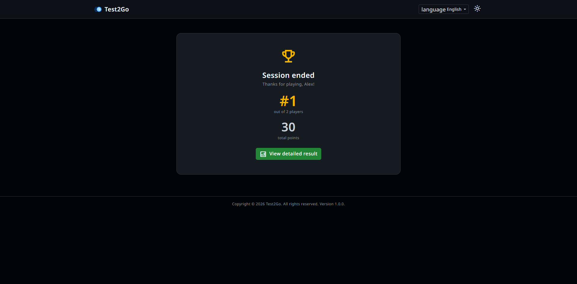Live Quiz Results